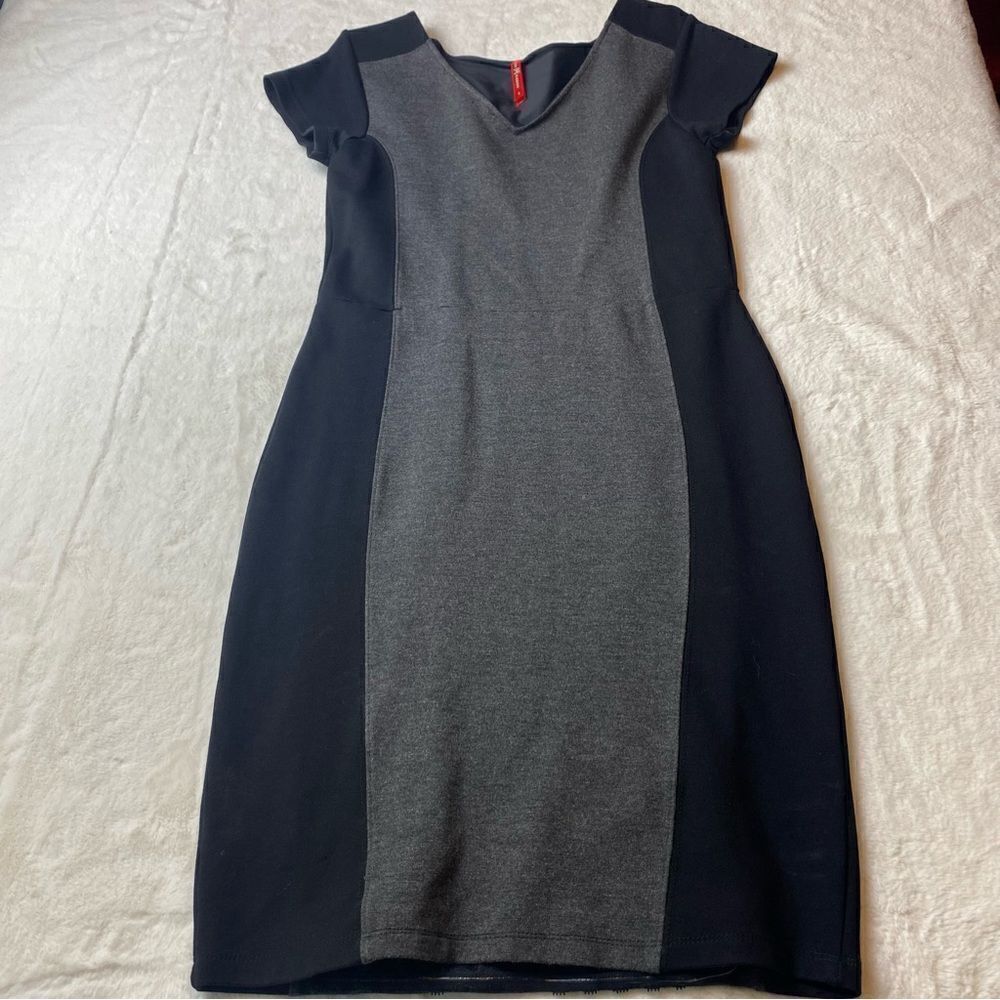 Ruby Ribbon Rita Panel Dress Gray and Black Body Shaping Dress Size Small